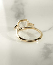 2.00 CT Asscher Cut Moissanite Three Stone Anniversary Ring Mapple Gems